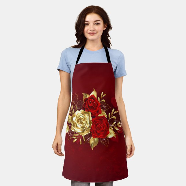 Three Jewelry Roses Apron (Worn)
