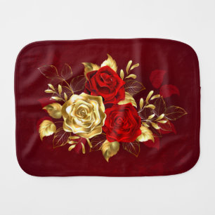Three Jewelry Roses Baby Burp Cloth