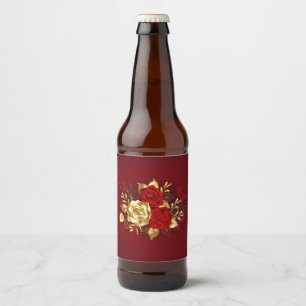 Three Jewelry Roses Beer Bottle Label