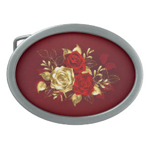 Three Jewelry Roses Belt Buckle