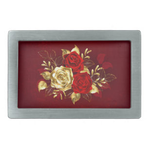 Three Jewelry Roses Belt Buckle