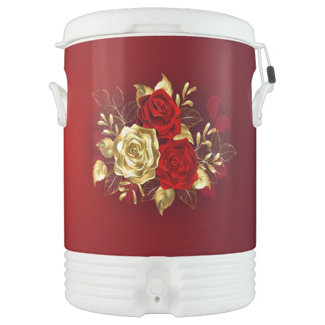 Three Jewelry Roses Beverage Cooler (Front)