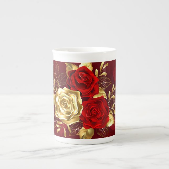 Three Jewelry Roses Bone China Mug (Front)