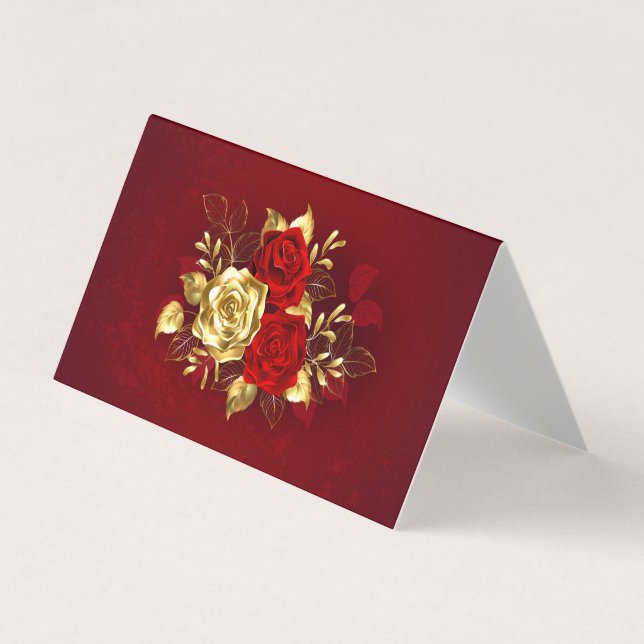 Three Jewelry Roses Business Card (Front)