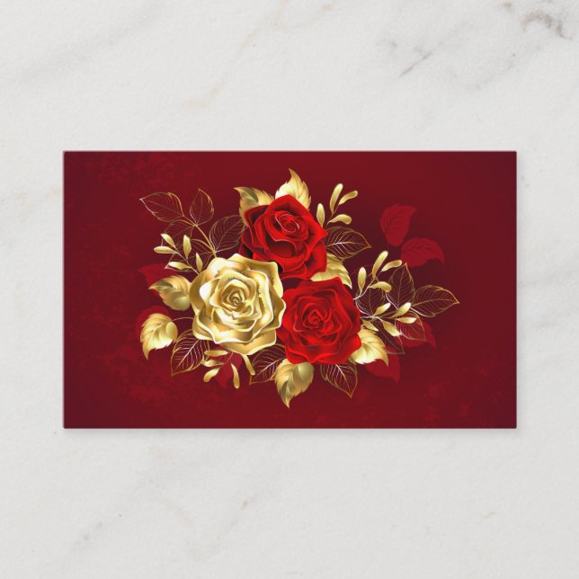 Three Jewelry Roses Business Card (Front)