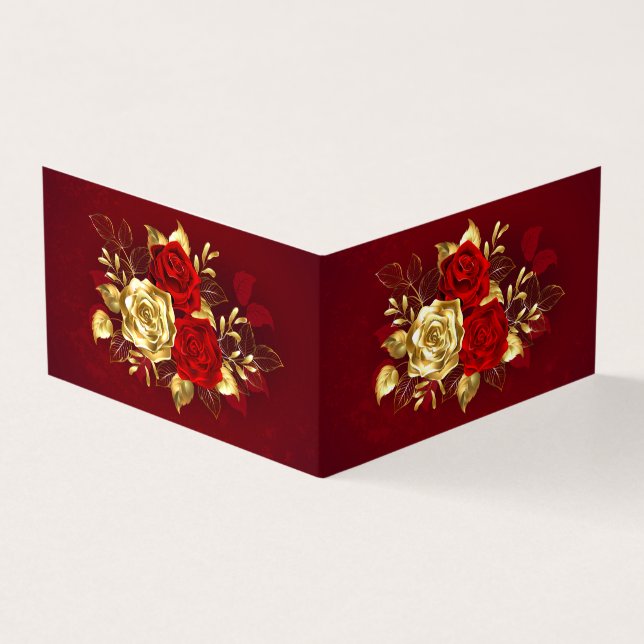 Three Jewelry Roses Business Card (Outside)
