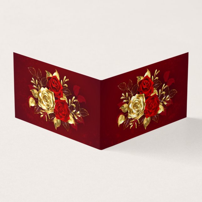 Three Jewelry Roses Business Card (Outside)
