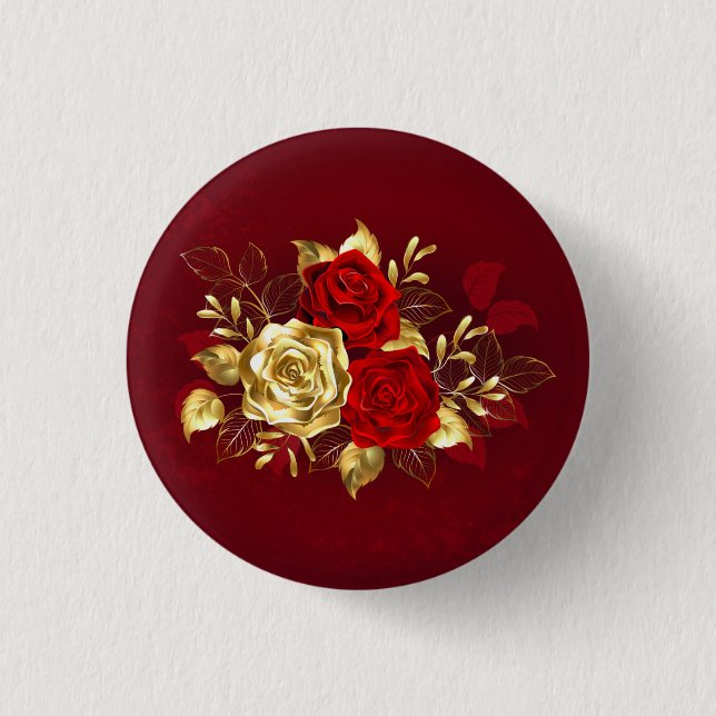 Three Jewelry Roses Button (Front)