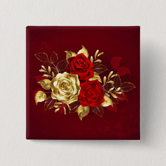 Three Jewelry Roses Button (Front)