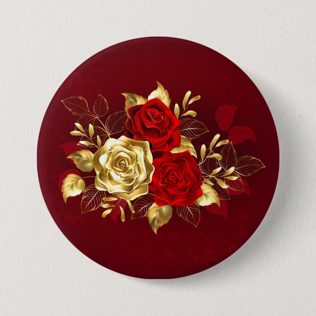 Three Jewelry Roses Button (Front)