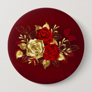 Three Jewelry Roses Button