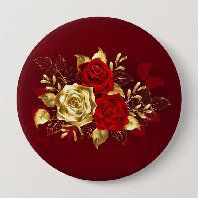 Three Jewelry Roses Button (Front)