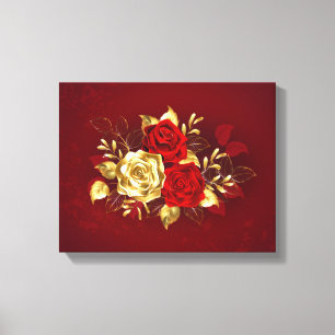 Three Jewelry Roses Canvas Print