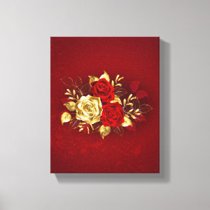 Three Jewelry Roses Canvas Print