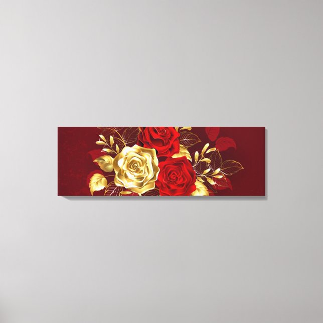 Three Jewelry Roses Canvas Print (Front)