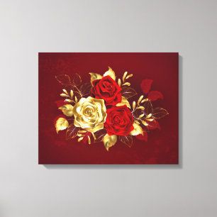 Three Jewelry Roses Canvas Print