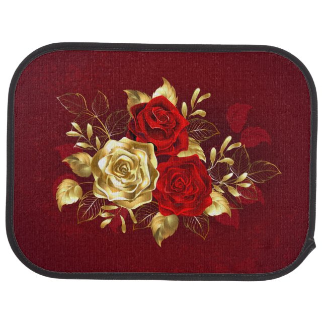 Three Jewelry Roses Car Floor Mat (Rear)