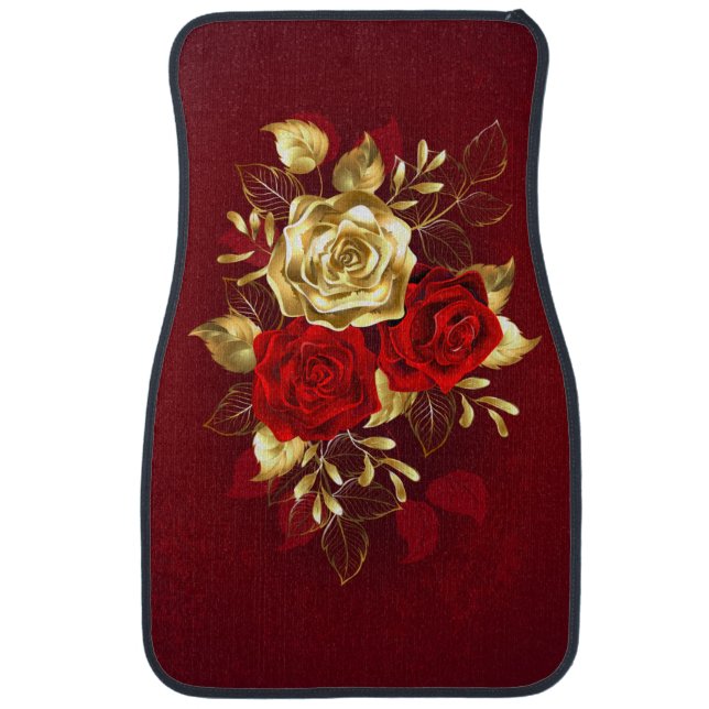 Three Jewelry Roses Car Floor Mat (Front)