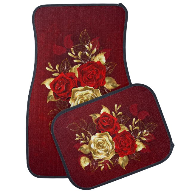 Three Jewelry Roses Car Floor Mat (Set)