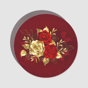 Three Jewelry Roses Car Magnet