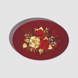 Three Jewelry Roses Car Magnet