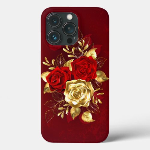 Three Jewelry Roses iPhone 13 Pro Case