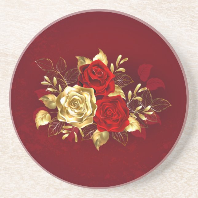Three Jewelry Roses Coaster (Front)