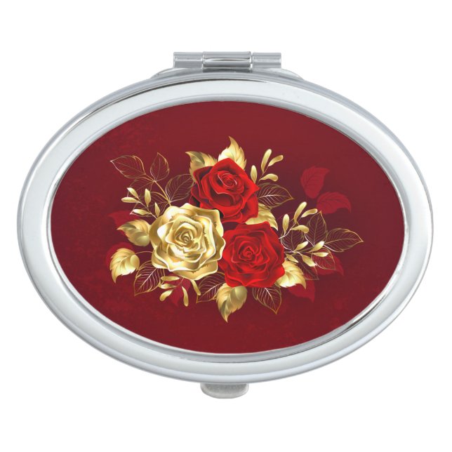 Three Jewelry Roses Compact Mirror (Front)