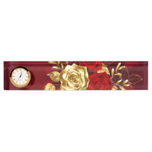 Three Jewelry Roses Desk Name Plate