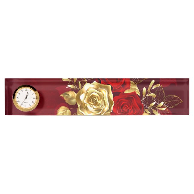 Three Jewelry Roses Desk Name Plate (Front)