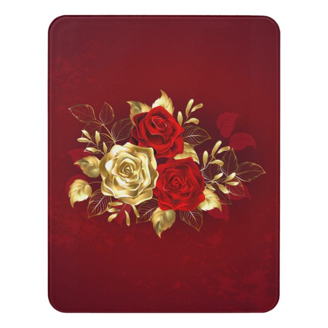 Three Jewelry Roses Door Sign (Contemporary Vert)