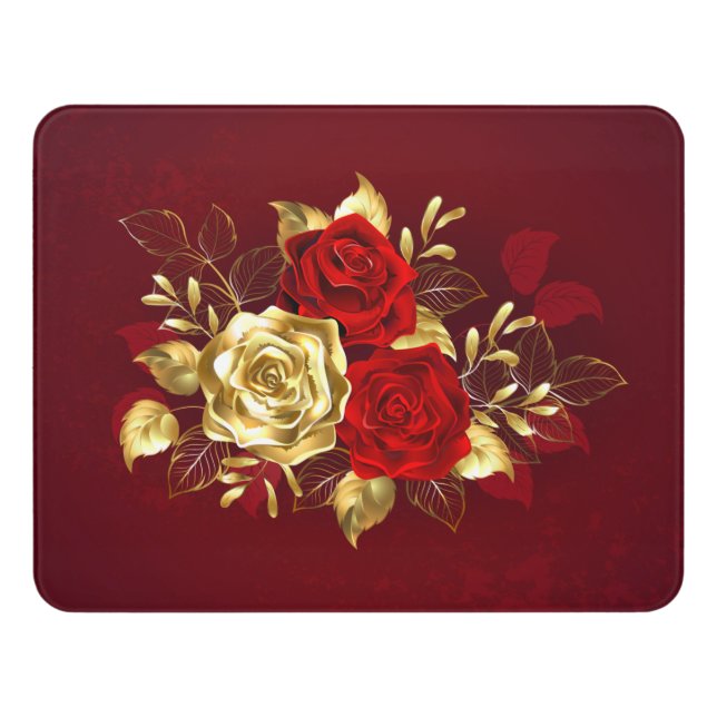 Three Jewelry Roses Door Sign (Contemporary Front)