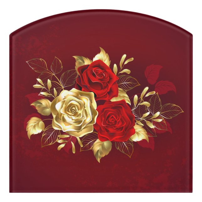 Three Jewelry Roses Door Sign (Contour Front)