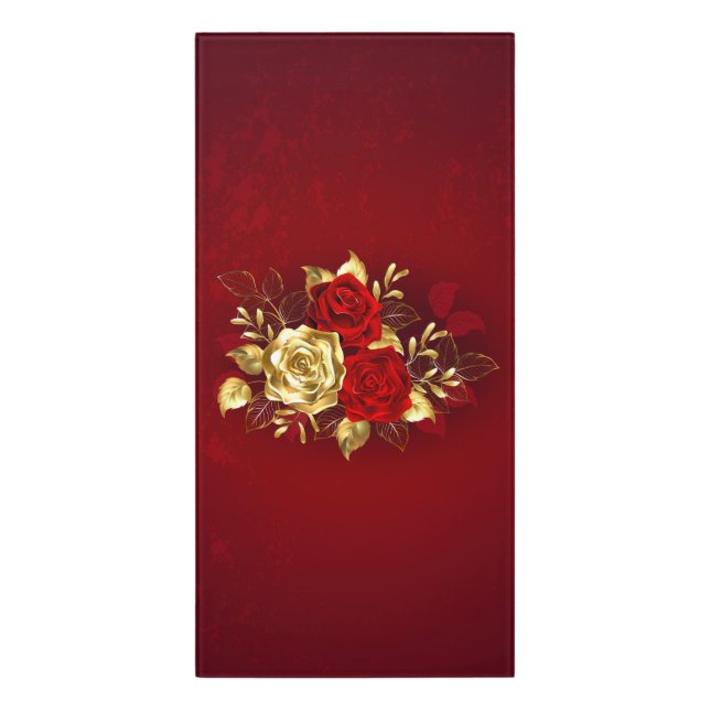 Three Jewelry Roses Door Sign (Classic Front Vert)