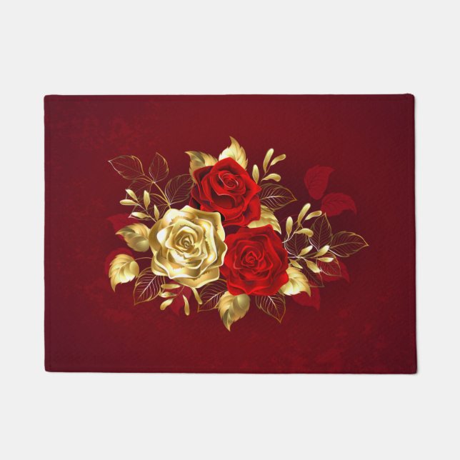Three Jewelry Roses Doormat (Front)