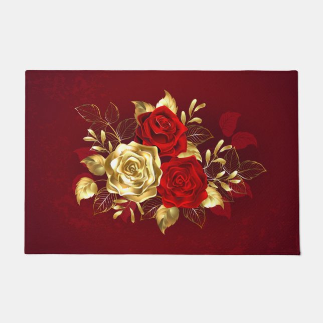 Three Jewelry Roses Doormat (Front)