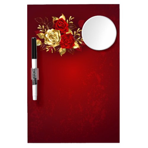 Three Jewelry Roses Dry Erase Board With Mirror