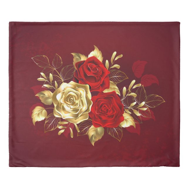 Three Jewelry Roses Duvet Cover (Front)