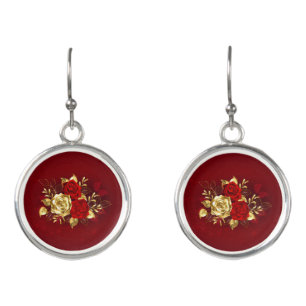 Three Jewelry Roses Earrings