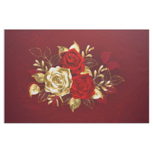 Three Jewelry Roses Fabric
