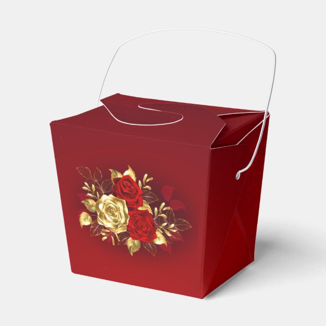 Three Jewelry Roses Favor Boxes (Front Side)