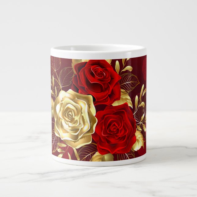 Three Jewelry Roses Giant Coffee Mug (Front)
