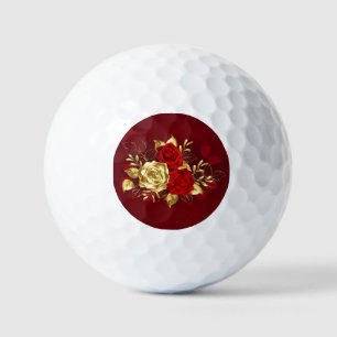 Three Jewelry Roses Golf Balls