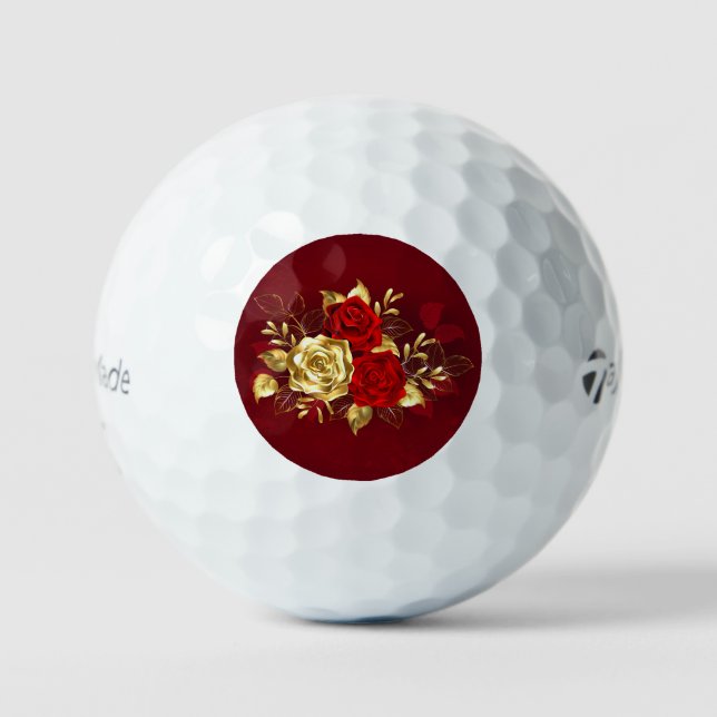 Three Jewelry Roses Golf Balls (Front)