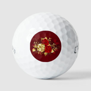 Three Jewelry Roses Golf Balls