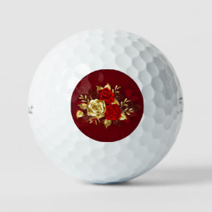 Three Jewelry Roses Golf Balls
