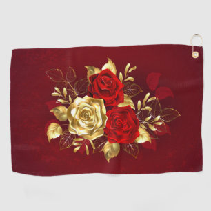 Three Jewelry Roses Golf Towel