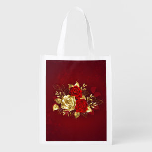 Three Jewelry Roses Grocery Bag