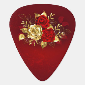 Three Jewelry Roses Guitar Pick