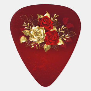 Three Jewelry Roses Guitar Pick